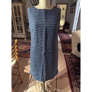 Studio 412 handmade linen striped sheath sz medium blue